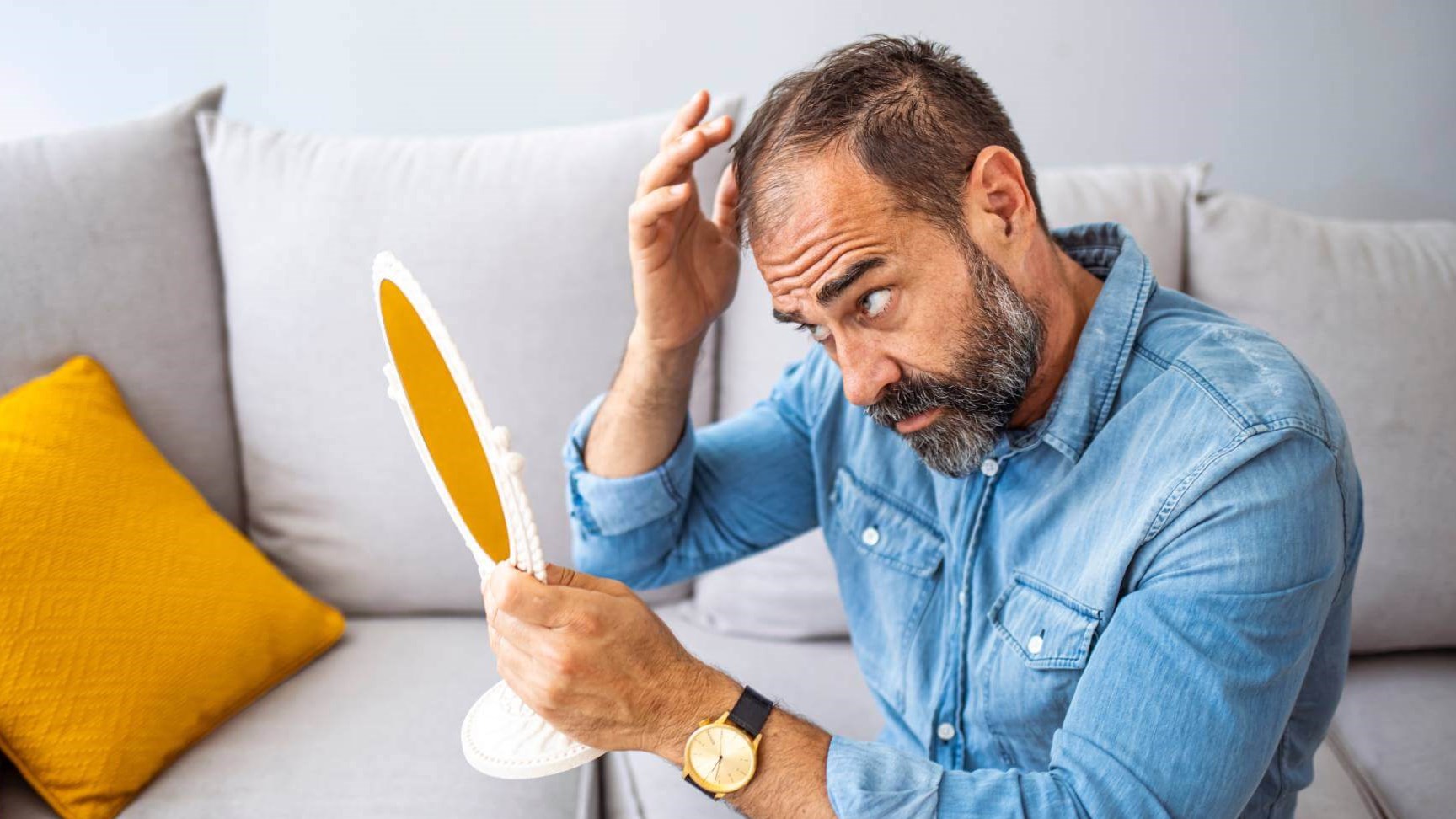 man interested in hair loss tr